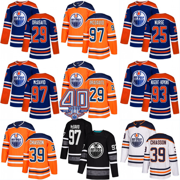 2019 Alternate 40th Patch Edmonton Oilers Jersey Connor McDavid Leon Draisaitl Ryan Nugent-Hopkins Alex Chiasson Zack Kassian Darnell Nurse