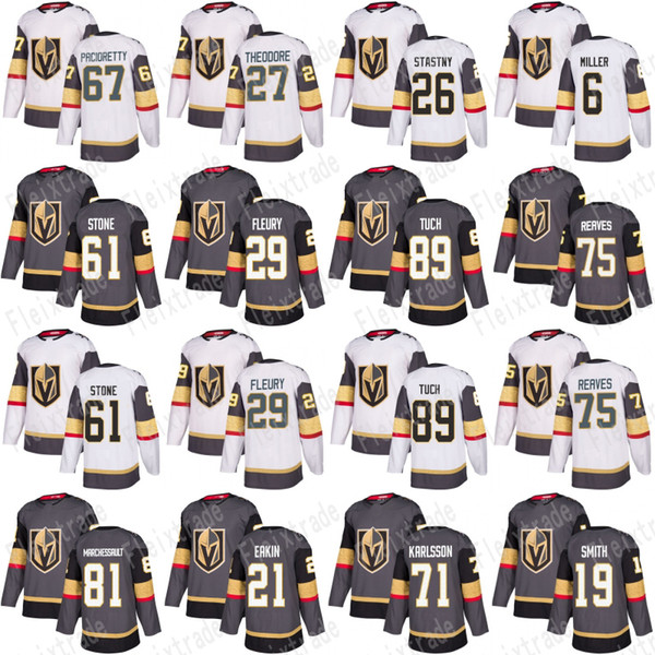 61 Mark Stone Vegas Golden Knights Jersey Alex Tuch Jonathan Marchessault Ryan Reaves Cody Eakin William Karlsson Marc-Andre Fleury Smith