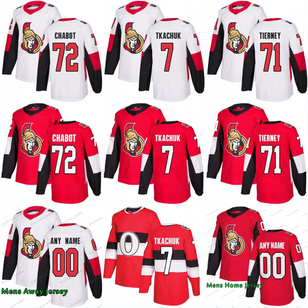 Ottawa Senators Jersey Brady Tkachuk Colin White Bobby Ryan Thomas Chabot Chris Tierney Anthony Duclair Craig Anderson Magnus Paajarvi