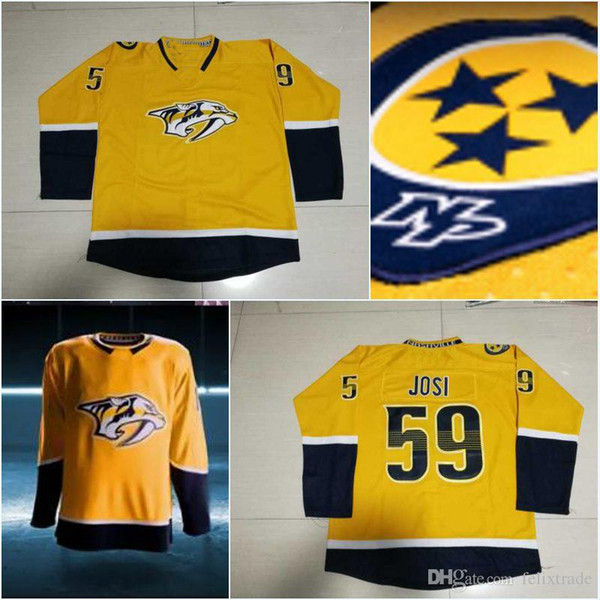 Mens/Kid 2017-18 Season 59 Roman Josi Nashville Predators Jersey 12 Mike Fisher 9 Filip Forsberg 35 Rinne Hockey Jerseys