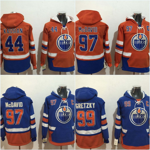 Mens Edmonton Oilers Jerseys 29 Leon Draisaitl 99 Wayne Gretzky 97 Connor McDavid 44 Zack Kassian Hoodies Jerseys Sweatshirts