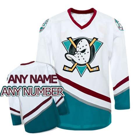 Mens 2016 Custom Ice Hockey Customized Mighty Ducks Of Anaheim Jersey 1996-06 White Green Womens Youth Your Name Your Number Any Size XS-5XL