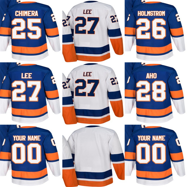 Cheap Mens Womens Kids New York Islanders 25 Jason Chimera 26 Ben Holmstrom 27 Anders Lee 28 Sebastian Aho Stitched Ice Hockey Jerseys