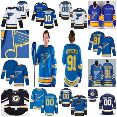 Custom 2019 New Third St. Louis Blues 91 Vladimir Tarasenko 27 Alex Pietrangelo 10 Brayden Schenn 17 Schwartz Steen Alternate Hockey Jersey