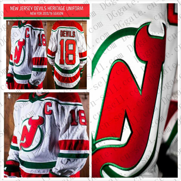 Custom 2019 New Jersey Devils Men Women Youth Taylor Hall Kyle Palmieri Nico Hischier New Retro Heritage Uniform Hockey Jerseys Home Away