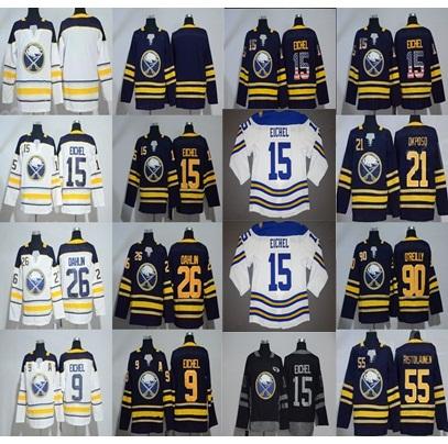 2018 Buffalo Sabres 15 9 Jack Eichel 26 Rasmus Dahlin Rasmus Ristolainen Sam Reinhart Ryan O'Reilly Winter Classic Hockey Jerseys Blue White