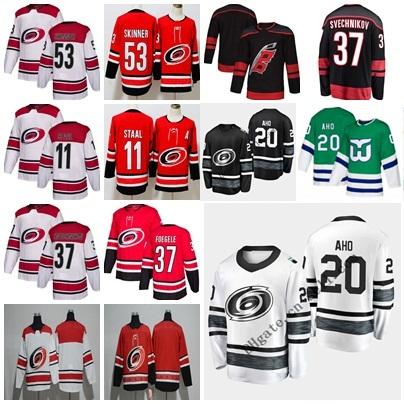 2018-19 All Star Carolina Hurricanes 53 Jeff Skinner 37 Andrei Svechnikov Blank 11Jordan Staal Third Uniform Hockey Jersey Mens