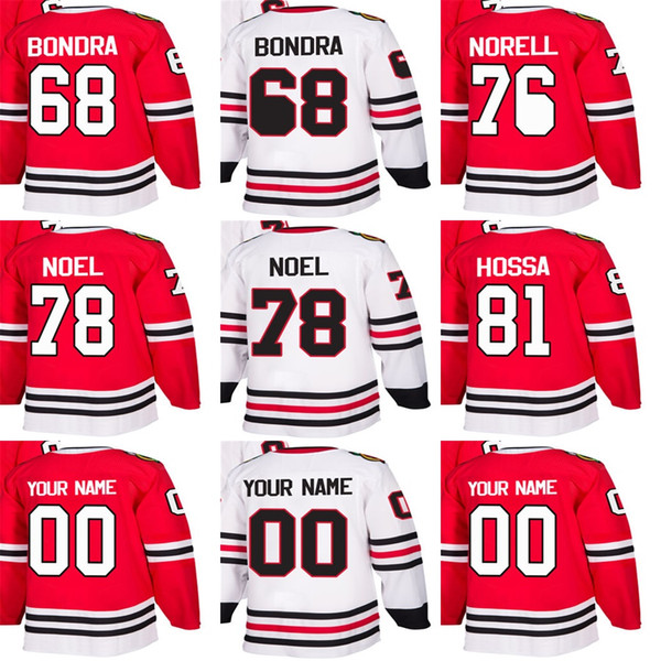 Factory Outlet Mens Womens Kids Chicago Blackhawks 68 Radovan Bondra 76 Robin Norell 78 Nathan Noel 81 Marian Hossa Ice Hockey Jerseys