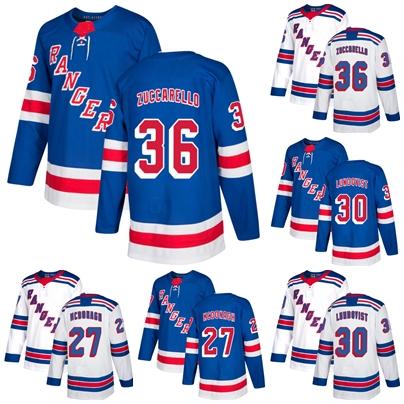 Mens Womens Kids New York Rangers 27 Ryan McDonagh 30 Henrik Lundqvist 36 Mats Zuccarello Blue White Ice Hockey Jerseys Accept Custom