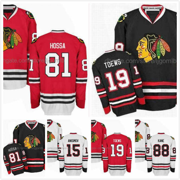 Marian Hossa Jersey 81 Patrick Kane 88 Jonathan Toews 19 Artem Anisimov 15 Mens Ice Hockey Jerseys Chicago Blackhawks Full Stitched S-3XL