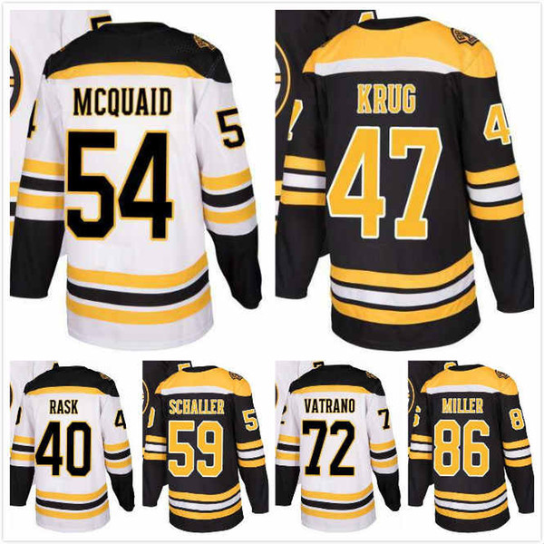 Adam McQuaid Jersey 54 Tuukka Rask 40 Torey Krug 47 Kevan Miller 86 Tim Schaller 59 Frank Vatrano 72 Mens 2018AD Boston Hockey Jerseys M-3XL