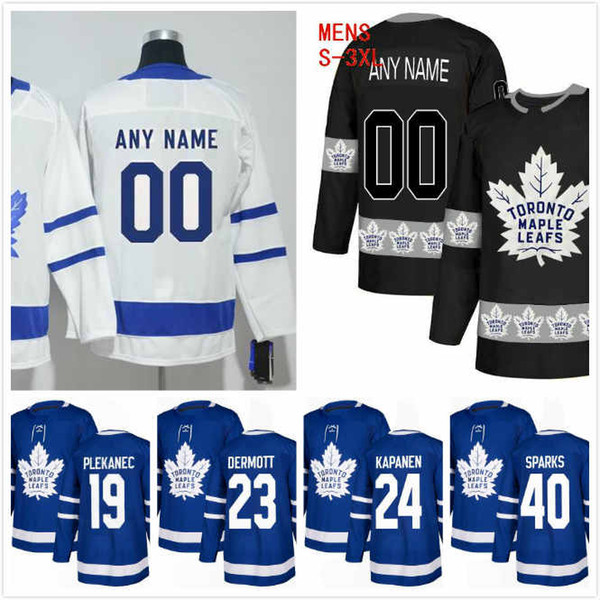 Travis Dermott Jersey 23 Kasperi Kapanen 24 Garret Sparks 40 Tomas Plekanec 19 Andreas Johnsson 18 Mens Toronto Hockey Jerseys 2018AD S-3XL