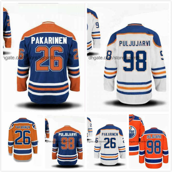 Iiro Pakarinen Jersey 26 Matt Benning 83 Jesse Puljujarvi 98 Ryan Strome 18 Yohann Auvitu 81 Hockey Jerseys Edmonton Oilers Stitched S-3XL