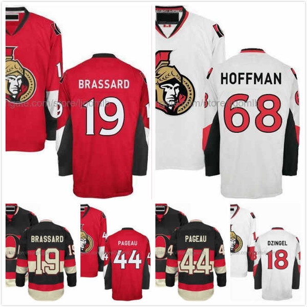 Ryan Dzingel Jersey 18 Mike Hoffman 68 Derick Brassard 19 Jean-Gabriel Pageau 44 Ice Hodkey Jerseys Ottawa Senators Full Stitched S-3XL