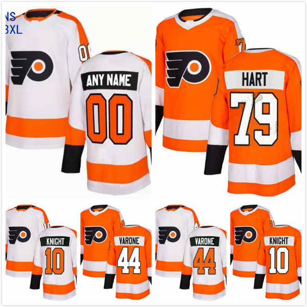 Phil Varone Jersey 44 Carter Hart 79 Justin Bailey 27 Corban Knight 10 Philippe Myers 61 Hockey Jersey 2019 Custom Philadelphia Flyers S-3XL