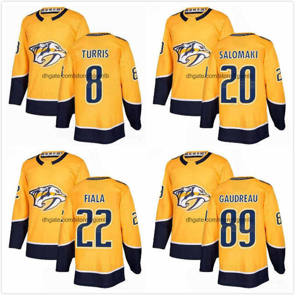 Kyle Turris Jersey 8 Kevin Fiala 22 Miikka Salomaki 20 Frederick Gaudreau 89 Mens Ice Hockey Jerseys 2018AD Nashville Predators S-3XL