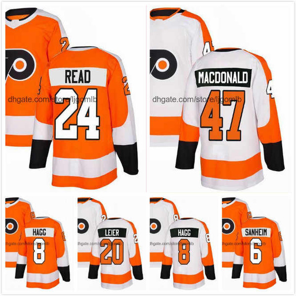 Matt Read Jersey 24 Andrew MacDonald 47 Travis Sanheim 6 Taylor Leier 20 Robert Hagg 8 Ice Hockey Jerseys 2018AD Philadelphia Flyers S-3XL