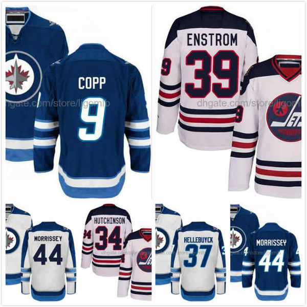 Andrew Copp Jersey 9 Connor Hellebuyck 37 Michael Hutchinson 34 Toby Enstrom 39 Josh Morrissey 44 Hodkey Jerseys Winnipeg Jets Stitched S-3X