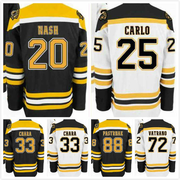 Riley Nash Jersey 20 Frank Vatrano 72 David Pastrnak 88 Brandon Carlo 25 Zdeno Chara 33 Ice Hockey Jerseys Boston Bruins Full Stitched S-3XL