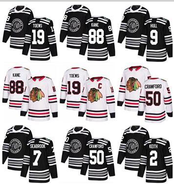 Chicago Blackhawks #88 KANE Seabrook Black 2022Winter Classic 20 SAAD 50 CRAWFORD 19 TOEWS 14 PANIK 7 KEITH Sports Ice Hockey Jersey shirts