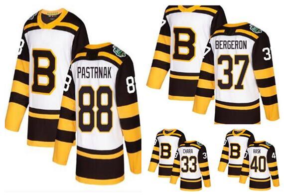 Top Men's Boston Bruins White 2022Winter Classic Stitched 88 Pastrnak 16 Sanderson 73 McAvoy 63 Marchand 74 DeBrusk 33 Chara Hockey Jersey