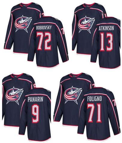 Men's Columbus Blue Jackets 71 Foligno 72 Bobrovsky 13 Atkinson 9 Panarin Hockey Jersey,2022men online store for sale fan clothing jerseys