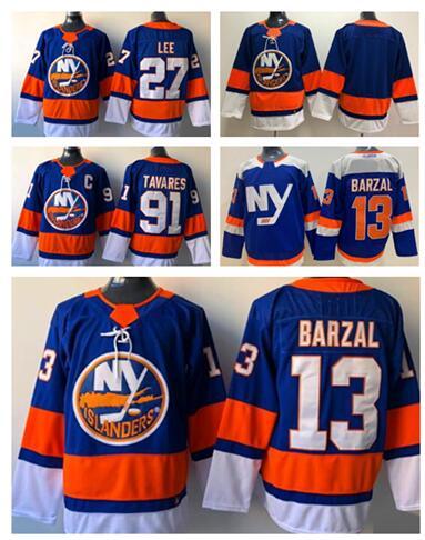 Discount Cheap buy fan clothing jerseys,NEW York Islanders 91 TAVARES 13 BARZAL 27 LEE Hockey Jerseys shirts TOPS sports jerseys