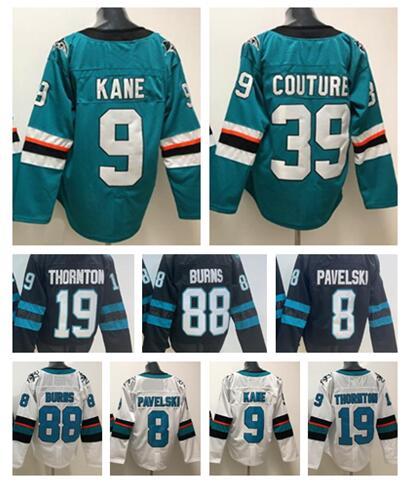 Personality San Jose Sharks 8 PAVELSKI 9 KANE 19 THORNTON 39 COUTURE 42 WARD 65 KARLSSON 88 BURNS Hockey Jersey shirts,fan shop online store