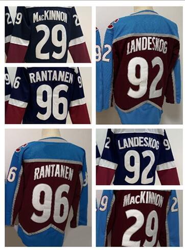 Colorado Avalanche 92 LANDESNOG 29 MACKINNON 96 RANTANEN Trainers Winter Hockey Jersey, fan shop online store for sale