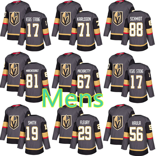 Vegas Golden Knights Jersey 29 Marc-Andre Fleury 67 Max Pacioretty 56 Erik Haula Nate Schmidt Hockey Men Women Youth 2018 Stanley Cup Finals