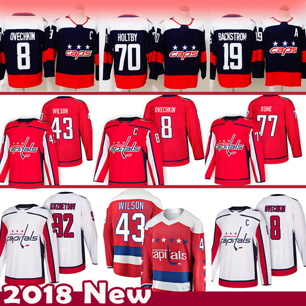 8 Alex Ovechkin 43 Tom Wilson Washington Capitals Hockey Jersey 92 Evgeny Kuznetsov 77 TJ Oshie 70 Braden Holtby 19 Nicklas Backstrom
