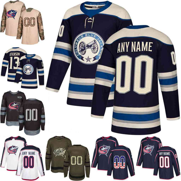 2019 Navy Alternate Custom Mens Women Youth Columbus Blue Jackets Cam Atkinson Nick Foligno Sergei Bobrovsky hockey Jerseys stitched S-3XL