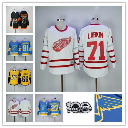 Men's Blues Alex Pietrangelo Vladimir Tarasenko Flyers Shayne Gostisbehere Red Wings Dylan Lark Mario Lemieux 2017 Winter Classic Jersey