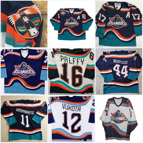 New York Islanders 16 Ziggy Palffy Fisherman Darius Kasparaitis JohnTavares Toews Korolev Brent Severyn Berard Vintage Hockey Jerseys