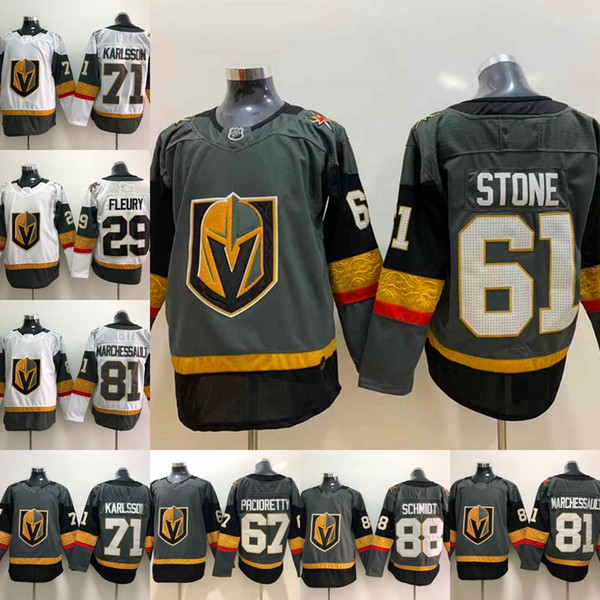 61 Mark Stone 67 Max Pacioretty Golden Knights 29 Marc-Andre Fleury 71 William Karlsson 81 Marchessault 88 Nate Schmidt Hockey Jerseys