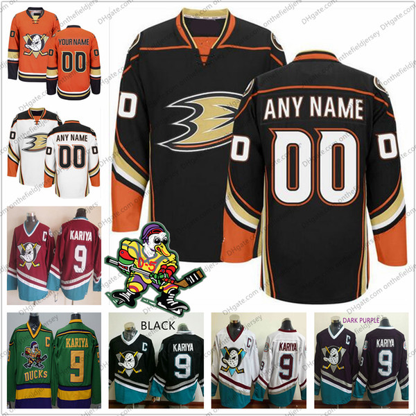 Custom Anaheim Ducks OLD BRAND Ice Hockey Jerseys Stitched Logo Any Name Number Vintage Orange White Black Third Mighty Purple White S-3XL