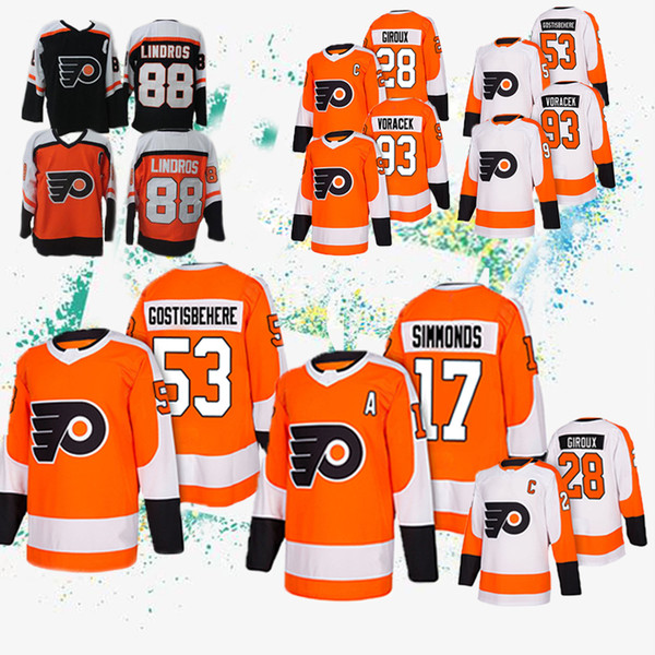 Philadelphia Flyers Hockey Jerseys 17 Wayne Simmonds 93 Jakub Voracek Jerseys 28 Claude Giroux 53 Shayne Gostisbehere Adult shirt