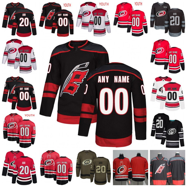 Custom Carolina Hurricanes 23 Brock McGinn 42 Greg McKegg 34 Petr Mrazek 21 Nino Niederreiter 22 Brett Pesce Hockey Jersey Men Women Youth