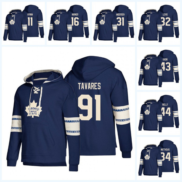 2019 Toronto Maple Leafs Hoodies 31 Frederik Andersen 91 Tavares 16 Mitchell Marner 34 Matthews 44 Morgan Rielly 28 Connor Brown Jersey