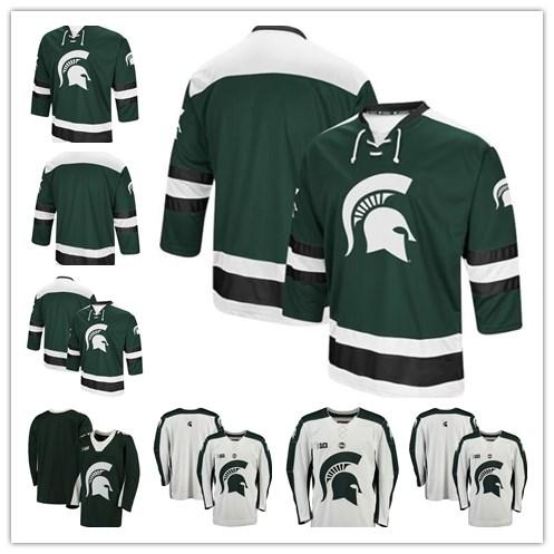 Custom Michigan State Spartans NCAA 10 Sam Saliba 13 Brennan Sanford 23 Cody Milan Any Name Any Number Mens College Hockey Jerseys