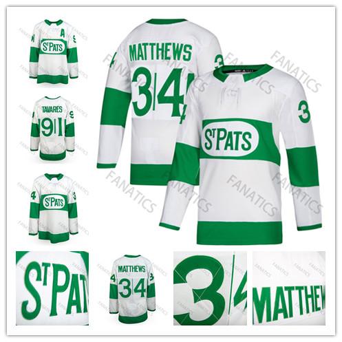 New 2019 St. Pats Men\'s Toronto 16 Mitch Marner 91 John Tavares 34 Auston Matthews Mens Hockey Jerseys