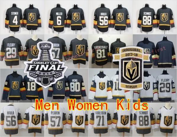 2018 Stanley Cup Finals Vegas Golden Knights Jersey 29 Marc-Andre Fleury 67 Max Pacioretty James Neal Erik Haula Nate Schmidt Men Inaugural