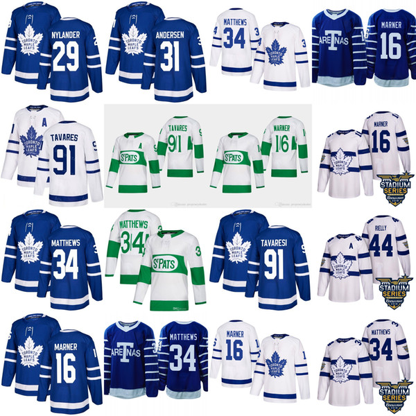 91 John Tavares 2019 St. Pats MEN Toronto Maple Leafs 34 Auston Matthews 16 Mitchell Marner 29 william nylander 44 Morgan Rielly Jersey