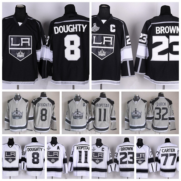 Los Angeles Kings Honckey Jerseys 8 Drew Doughty 11 Anze Kopitar Dustin Brown 32 Jonathan Quick 77 Jeff Carter Ice Honckey Jerseys Stitch