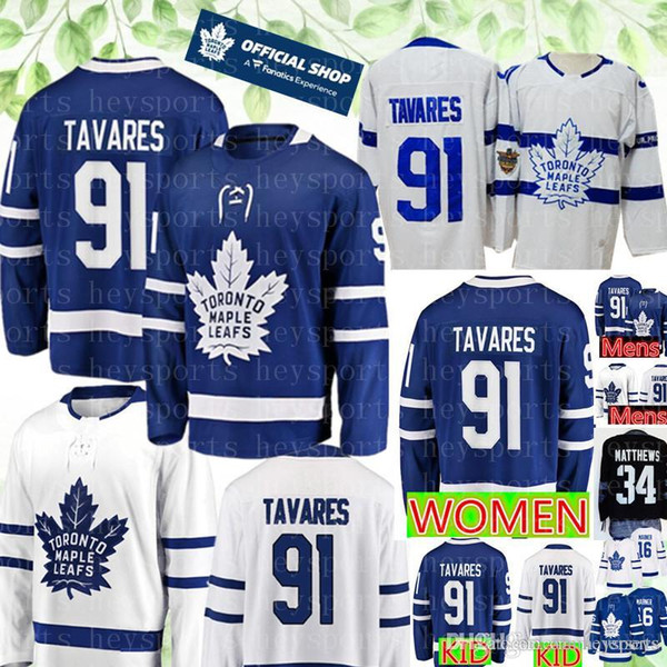 2019 Leafs #91 John Tavares Men's KID WOMEN Jersey 2018 Toronto Maple Leafs Hockey Jerseys stitched Logos Free Shipping