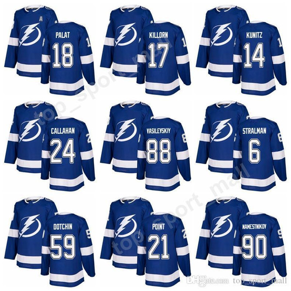 Tampa Bay Lightning Jerseys Hockey 18 Ondrej Palat 17 Alex Killorn 14 Chris Kunitz 24 Ryan Callahan 88 Andrei Vasilevskiy 6 Anton Stralman