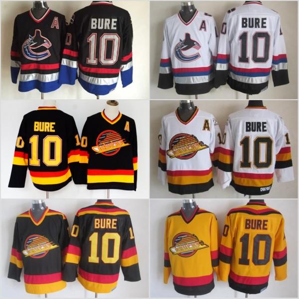 Men Vancouver Canucks Ice Hockey Jerseys Cheap 10 Pavel Bure Vintage Authentic Stitched Jerseys Mix Order