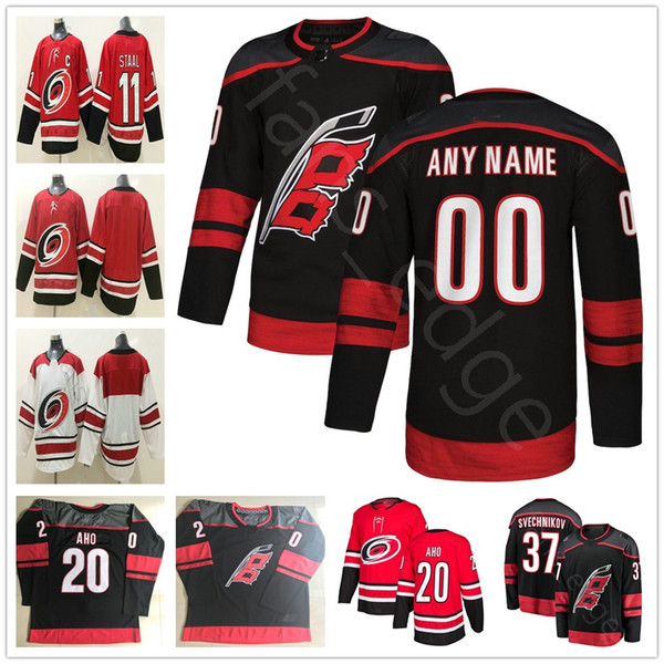 2019 New Carolina Hurricanes #20 Sebastian Aho Jersey 37 Andrei Svechnikov 74 Jaccob Slavin 11 Staal 14 Justin Williams Hockey Jerseys