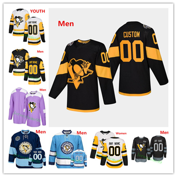 2019 Stadium Series Custom Jersey Pittsburgh Penguins Sidney Crosby Kris Letang Jake Guentzel Evgeni Malkin Phil Kessel Jerseys