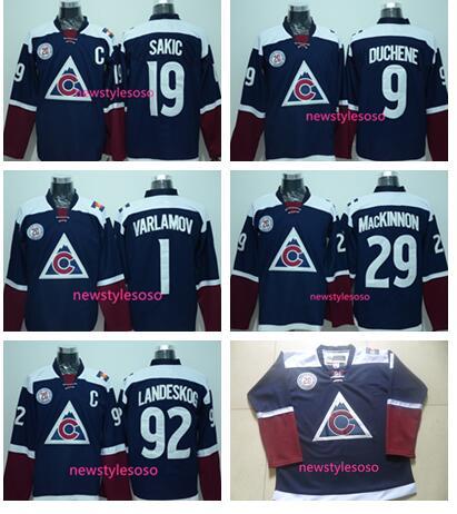 2017 Stadium Series Colorado Avalanche Hockey New Blue Matt Duchene 19 Joe Sakic 29 Nathan MacKinnon 92 Gabriel Landeskog Jersey Mix order